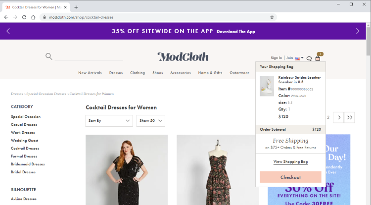 ModCloth website