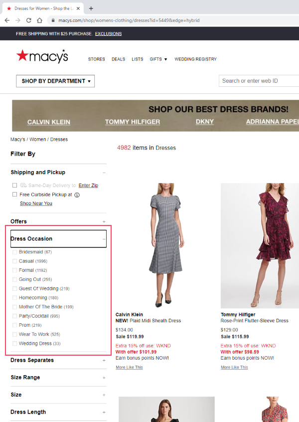 faceted search example