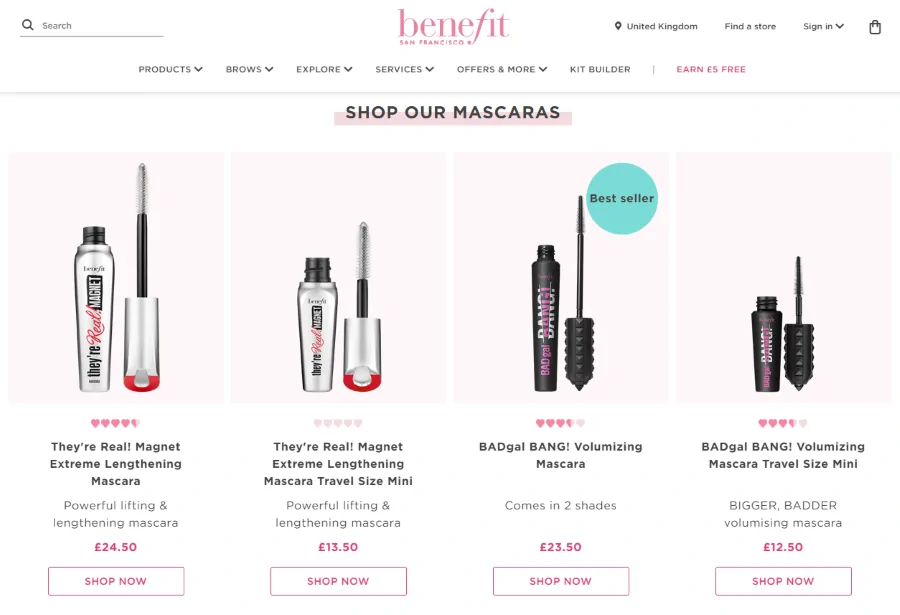 Benefit Cosmetics on Episerver Commerce Cloud