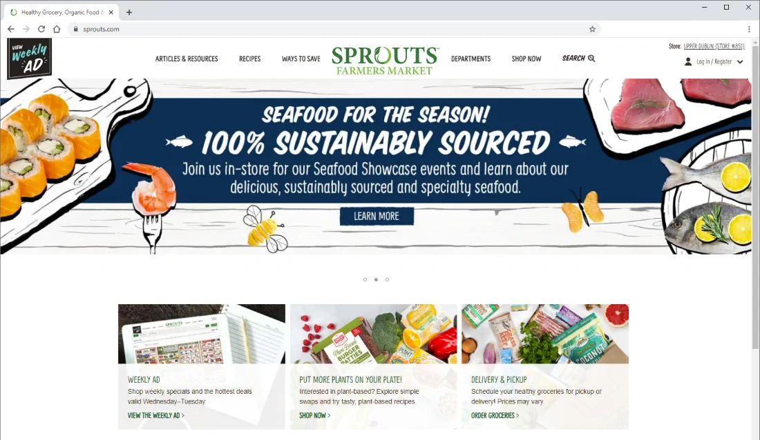 Sprouts Farmers Market Home Page