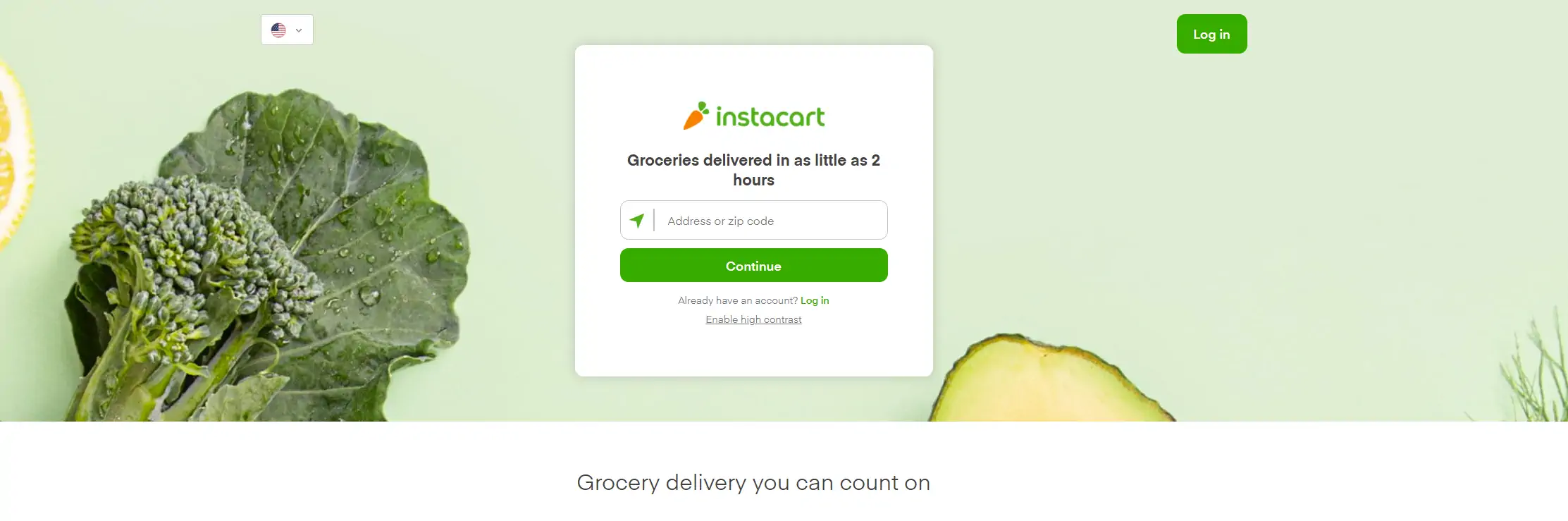 Instacart Home Page